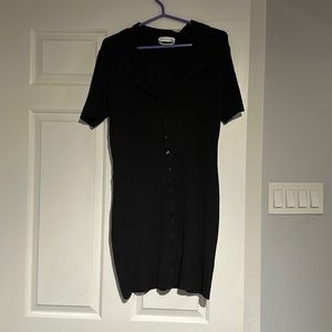 Black short sleeve sweater dress